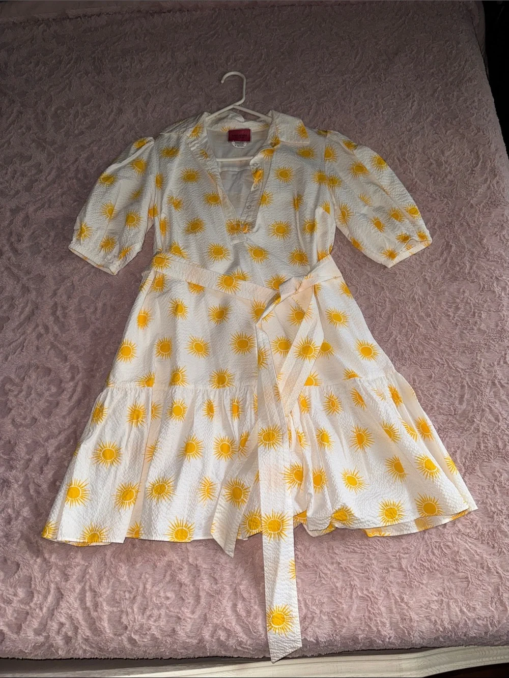 kate spade White Dress with Yellow Sun Motif